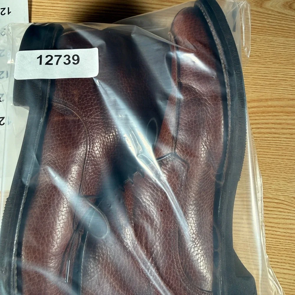 Allen Edmonds Worthington Brown Pebble Grain Leather SplitToe Chukka Boots 9.5AA